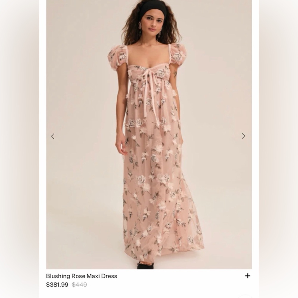 For Love And Lemons Blushing Rose Maxi Dress